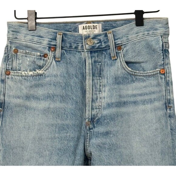Agolde Jamie High Rise Classic Jeans in Shakedown Distressed 90s Buttons Size 25 - Picture 2 of 9